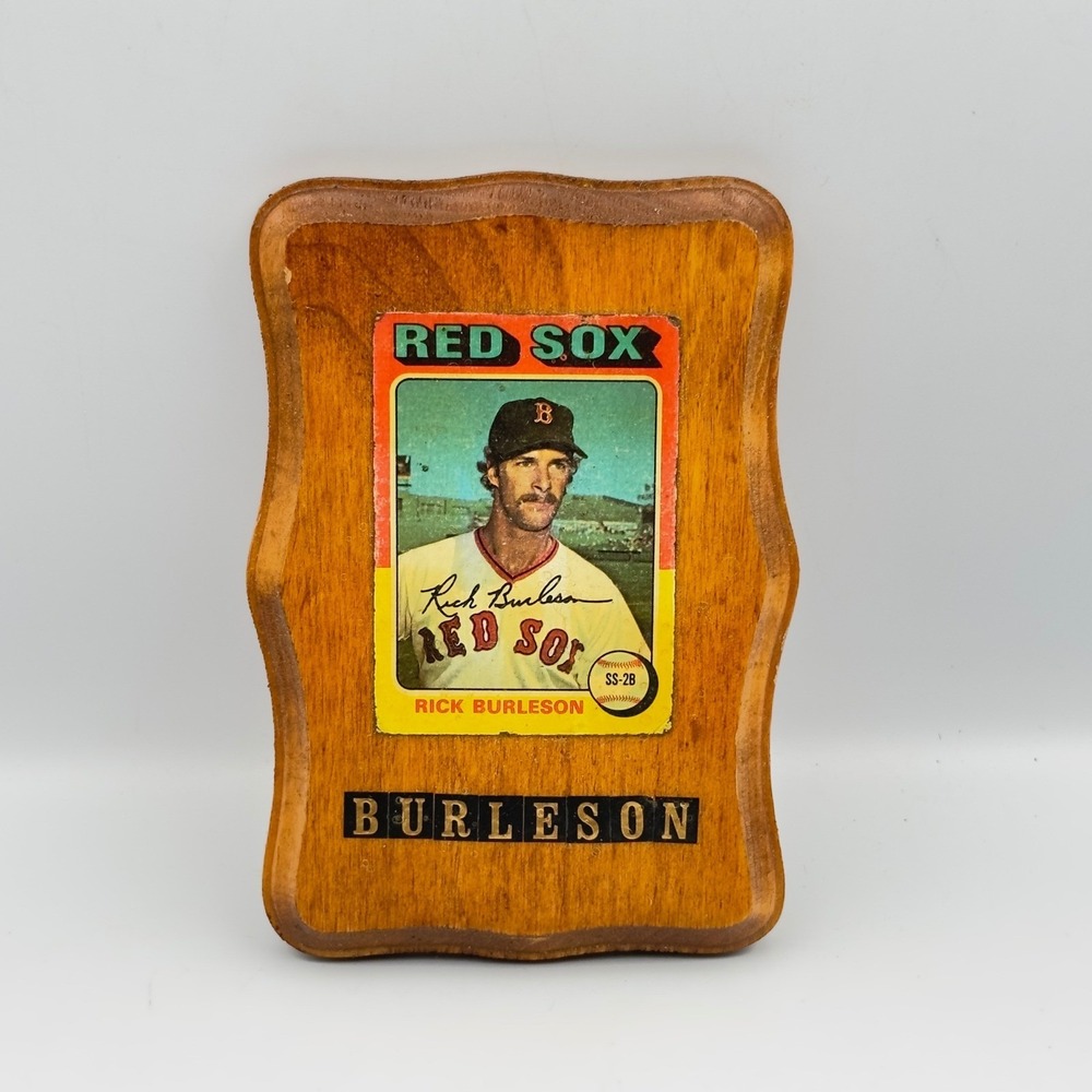 Rick Burleson Boston Red Sox Vintage Baseball Card Wood Wall‎ Plaque Memorabilia